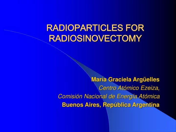 radioparticles for radiosinovectomy