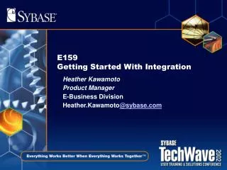 E159 Getting Started With Integration