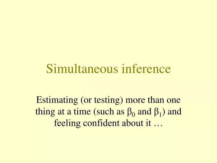 simultaneous inference