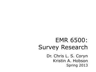 EMR 6500: Survey Research