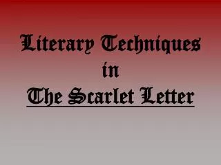 Literary Techniques in The Scarlet Letter