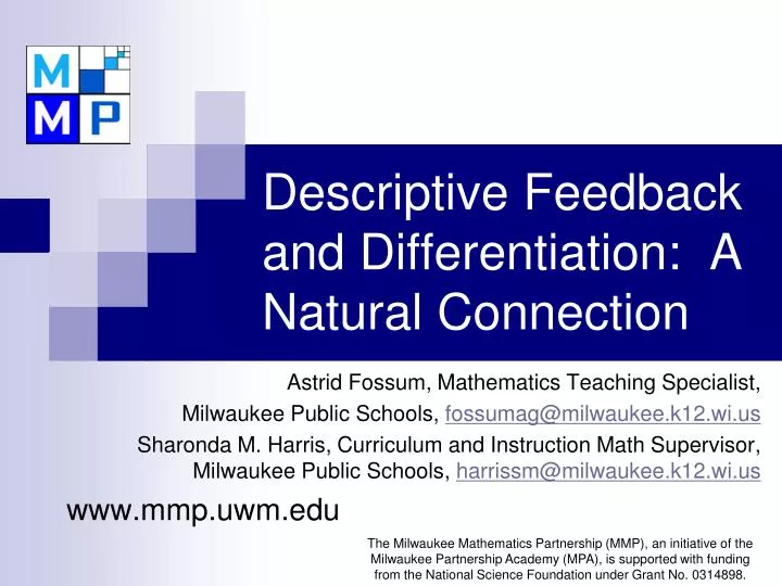 descriptive feedback and differentiation a natural connection
