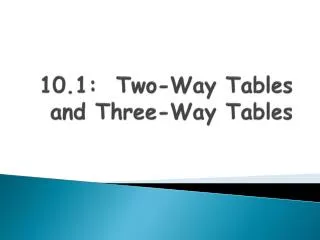 10.1: Two-Way Tables and Three-Way Tables
