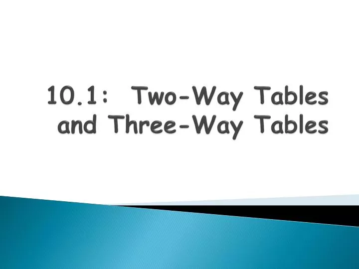 10 1 two way tables and three way tables