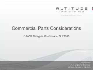 Commercial Parts Considerations