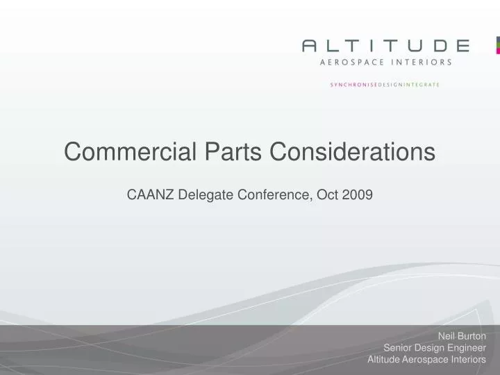 commercial parts considerations