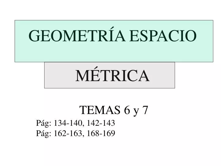 geometr a espacio m trica