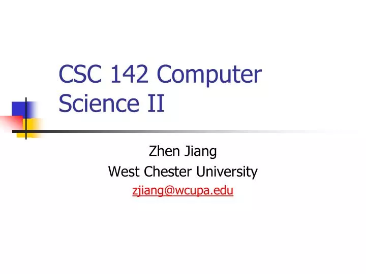 csc 142 computer science ii