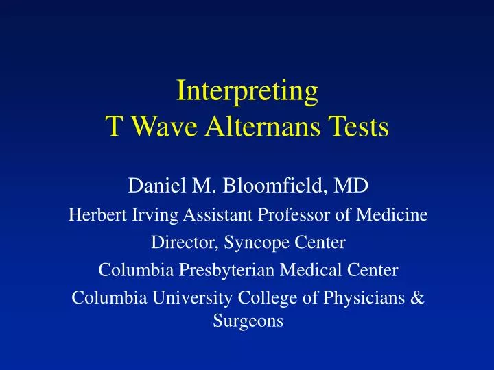 interpreting t wave alternans tests