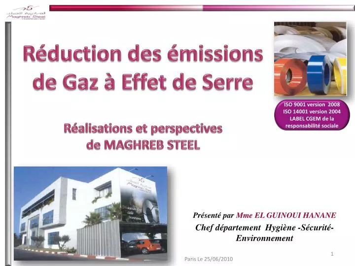 r duction des missions de gaz effet de serre r alisations et perspectives de maghreb steel