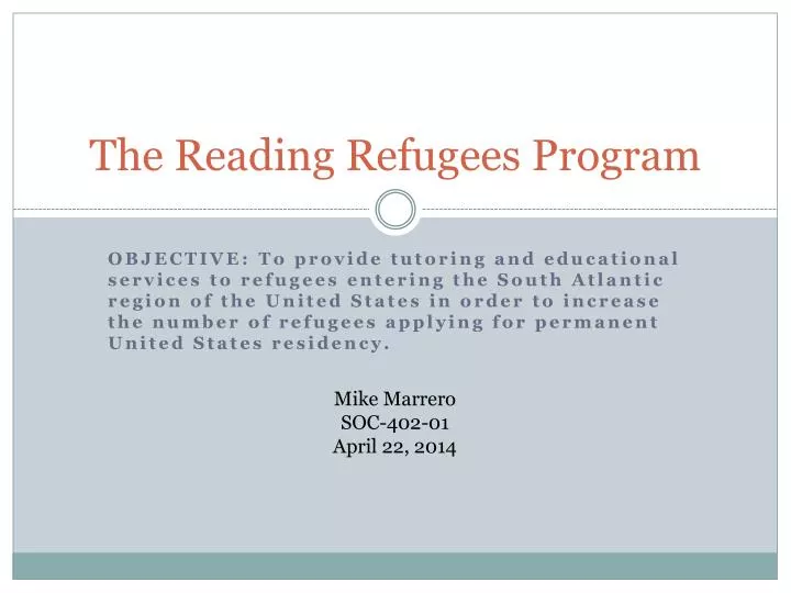 the reading refugees program