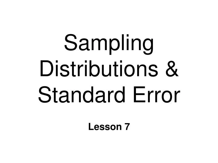 sampling distributions standard error