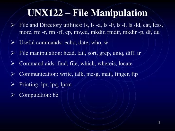 unx122 file manipulation