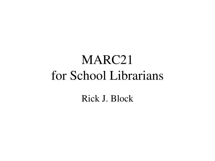 marc21 for school librarians