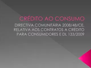 cr dito ao consumo