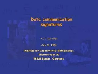 Data communication signatures