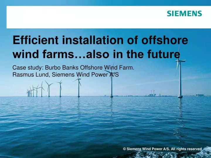 efficient installation of offshore wind farms also in the future