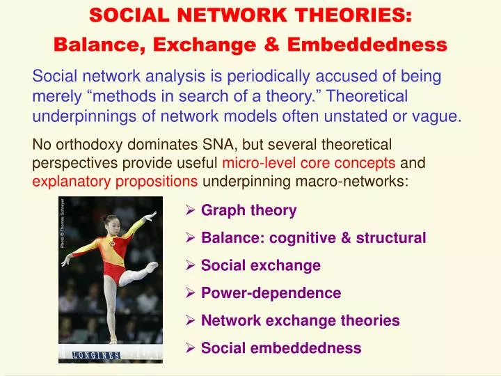 social network theories balance exchange embeddedness