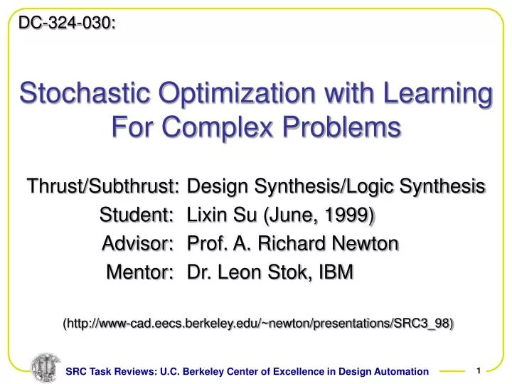 stochastic optimization with learning for complex problems