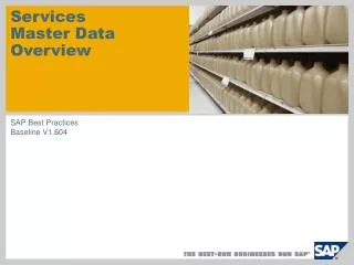 Services Master Data Overview