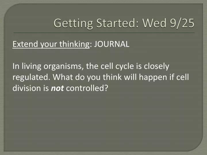 getting started wed 9 25