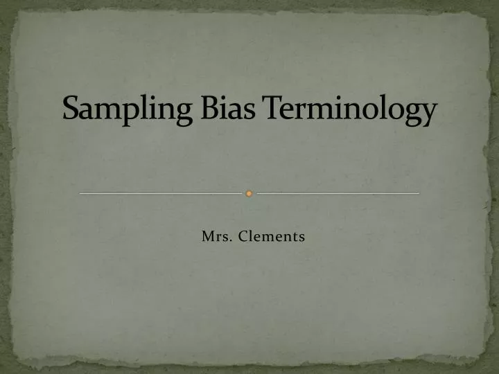 sampling bias terminology