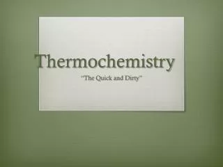 Thermochemistry