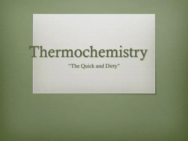 thermochemistry