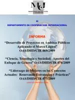 El DEPARTAMENTO DE COOPERACION INTERNACIONAL INFORMA - slide 1