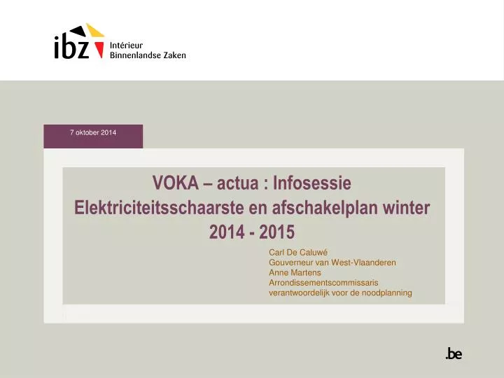 voka actua infosessie elektriciteitsschaarste en afschakelplan winter 2014 2015