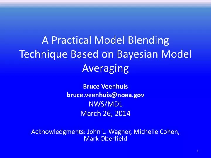 a practical model blending technique based on bayesian model averaging