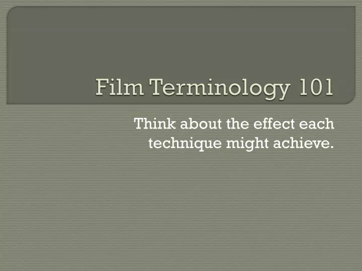 film terminology 101
