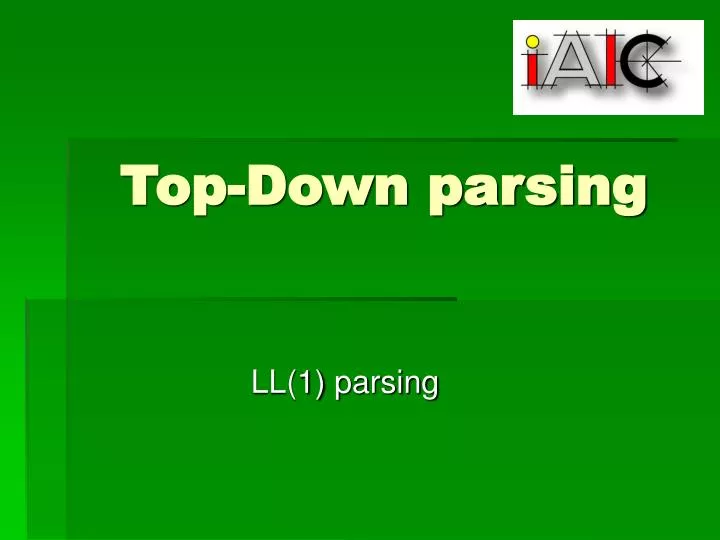 top down parsing