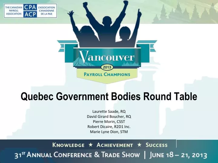 quebec government bodies round table