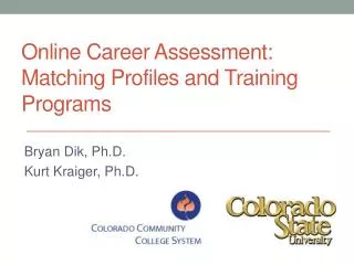 Online Career Assessment: Matching Profiles and Training Programs