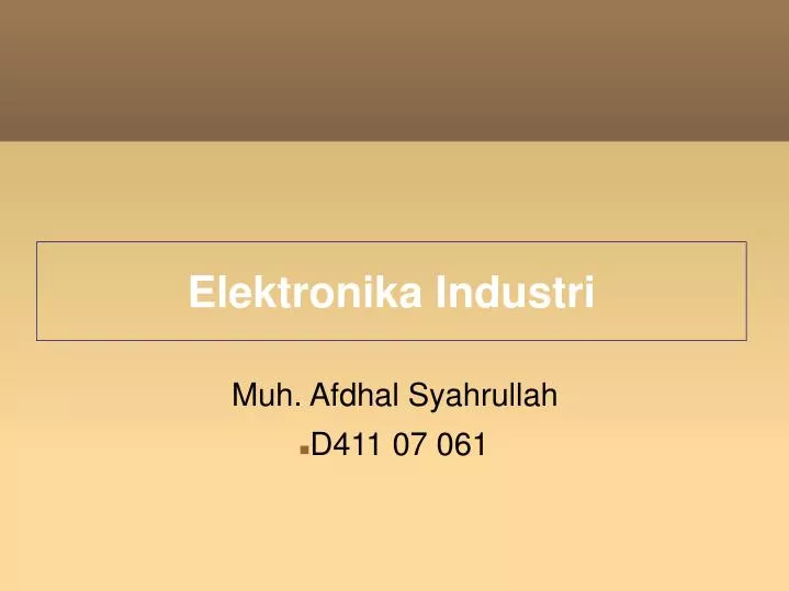 elektronika industri
