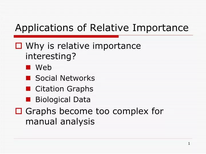 applications of relative importance