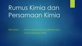 rumus kimia dan persamaan kimia