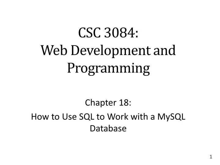 csc 3084 web development and programming
