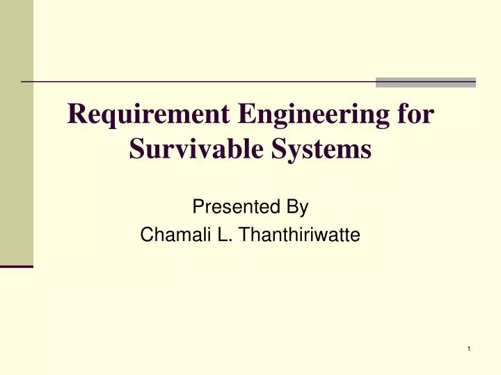 requirement engineering for survivable systems