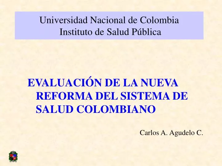 universidad nacional de colombia instituto de salud p blica