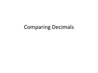 comparing decimals