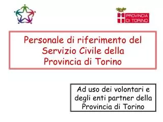 personale di riferimento del servizio civile della provincia di torino