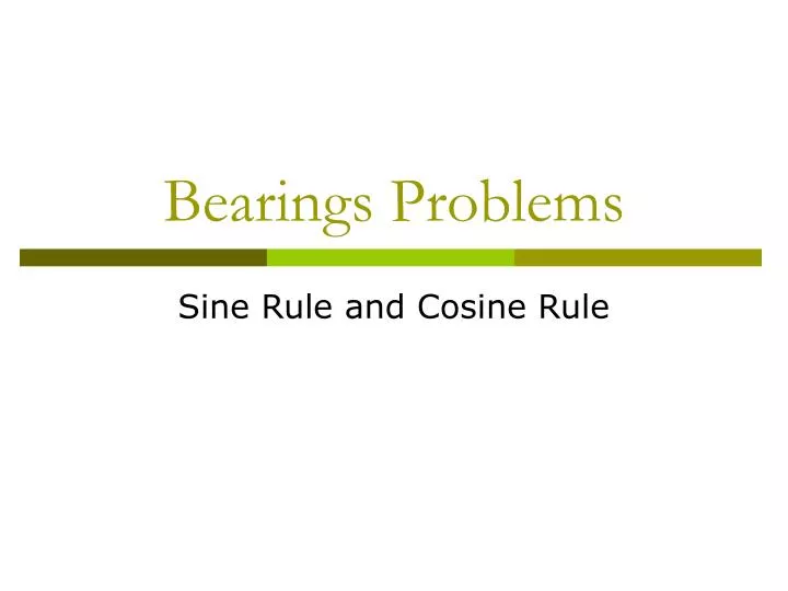 bearings problems