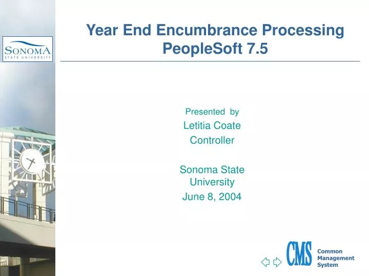 year end encumbrance processing peoplesoft 7 5