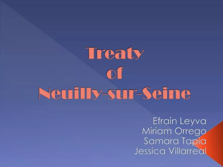 treaty of neuilly sur seine