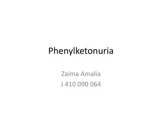 phenylketonuria