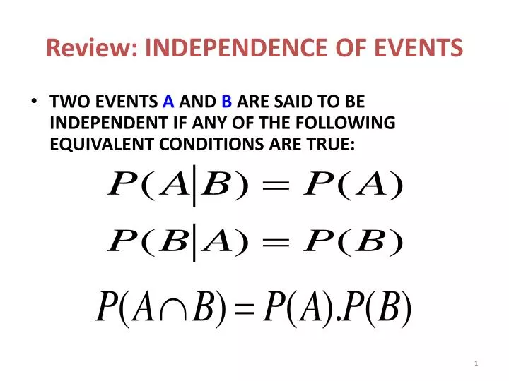 review independence of events