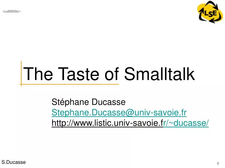 the taste of smalltalk
