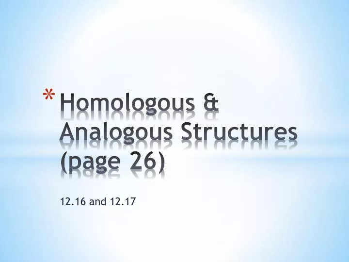homologous analogous structures page 26